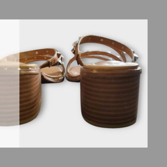 Madden Girl Women’s Size 8.5 Strappy Sandals Silver Studs Block Heel - Picture 7 of 9